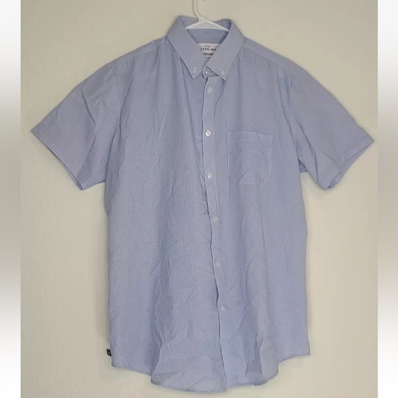 Mizzen Main Leeward SS Shirt Men Medium Trim Fit Plaid Print Blue White - Picture 1 of 7